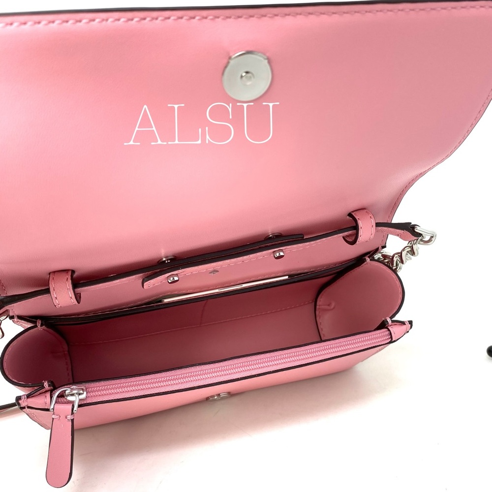 Kate♠️Spade Small Flap Crossbody Bag Monotone Pink - Picture 5 of 8